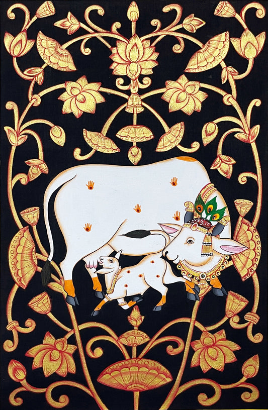 Cow Pichwai artwork Handmade Painting Home Decor