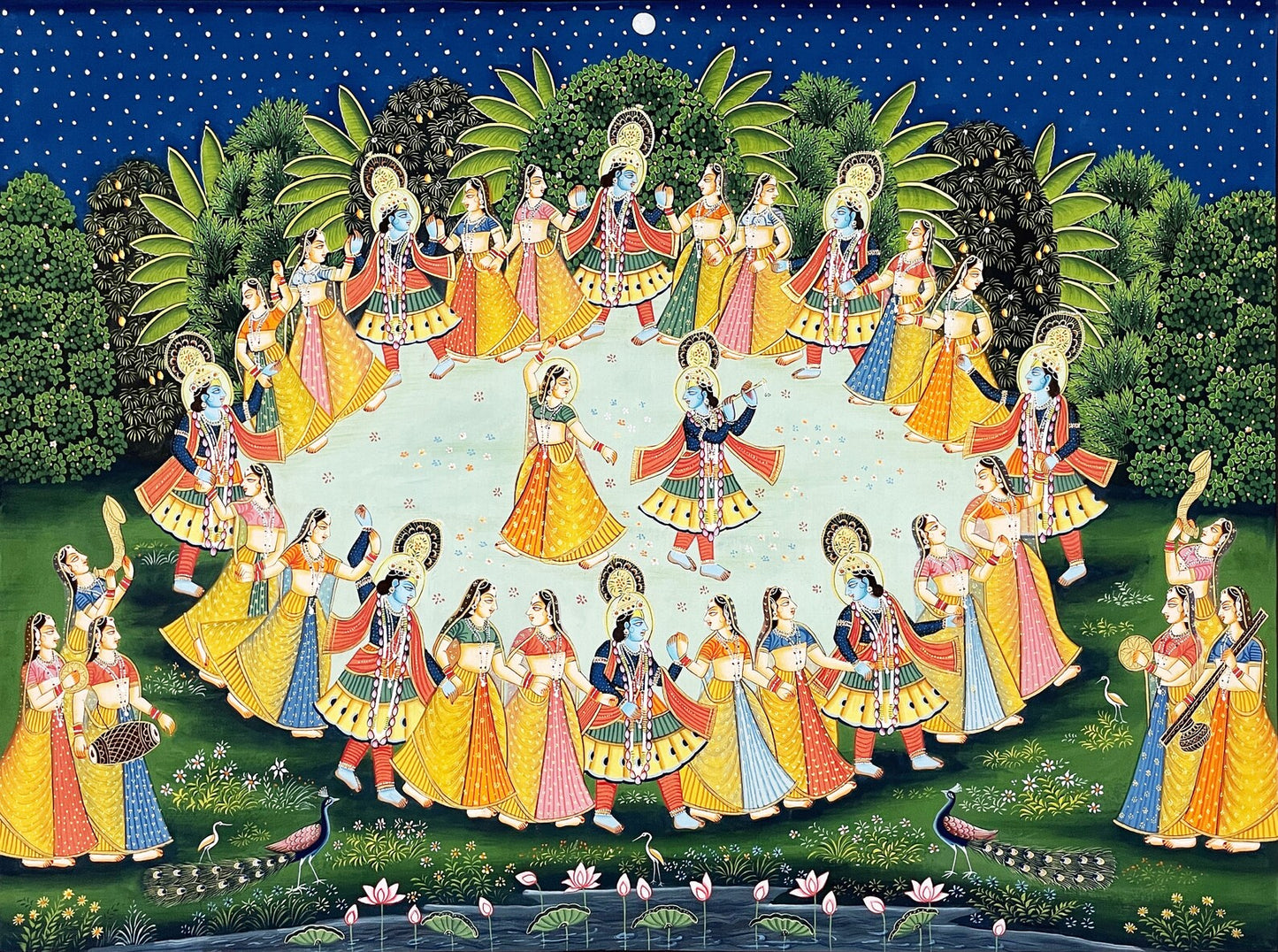 Radha Krishna Group Dance With Gopiya 48"x36" IN