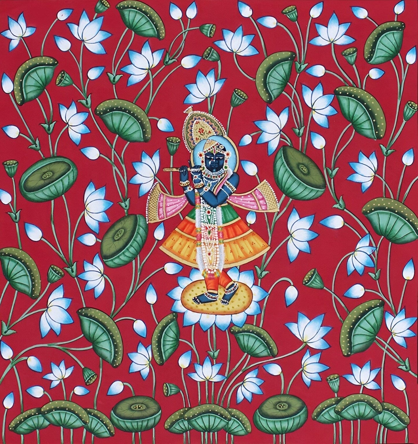 Shrinath JI Dance lotus Flower Pond