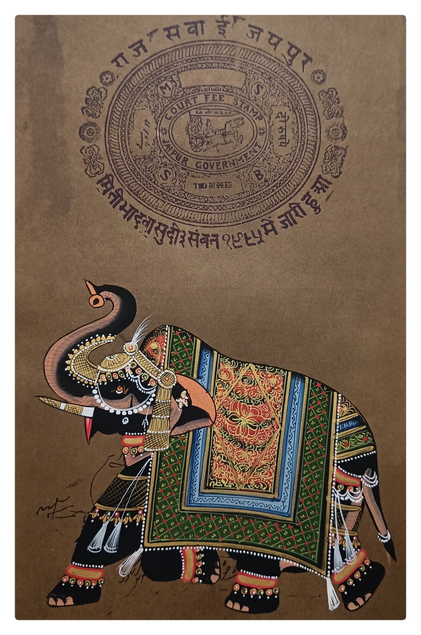 Royal Elephant & Camel Handmade Painting Set of 2 Paintings