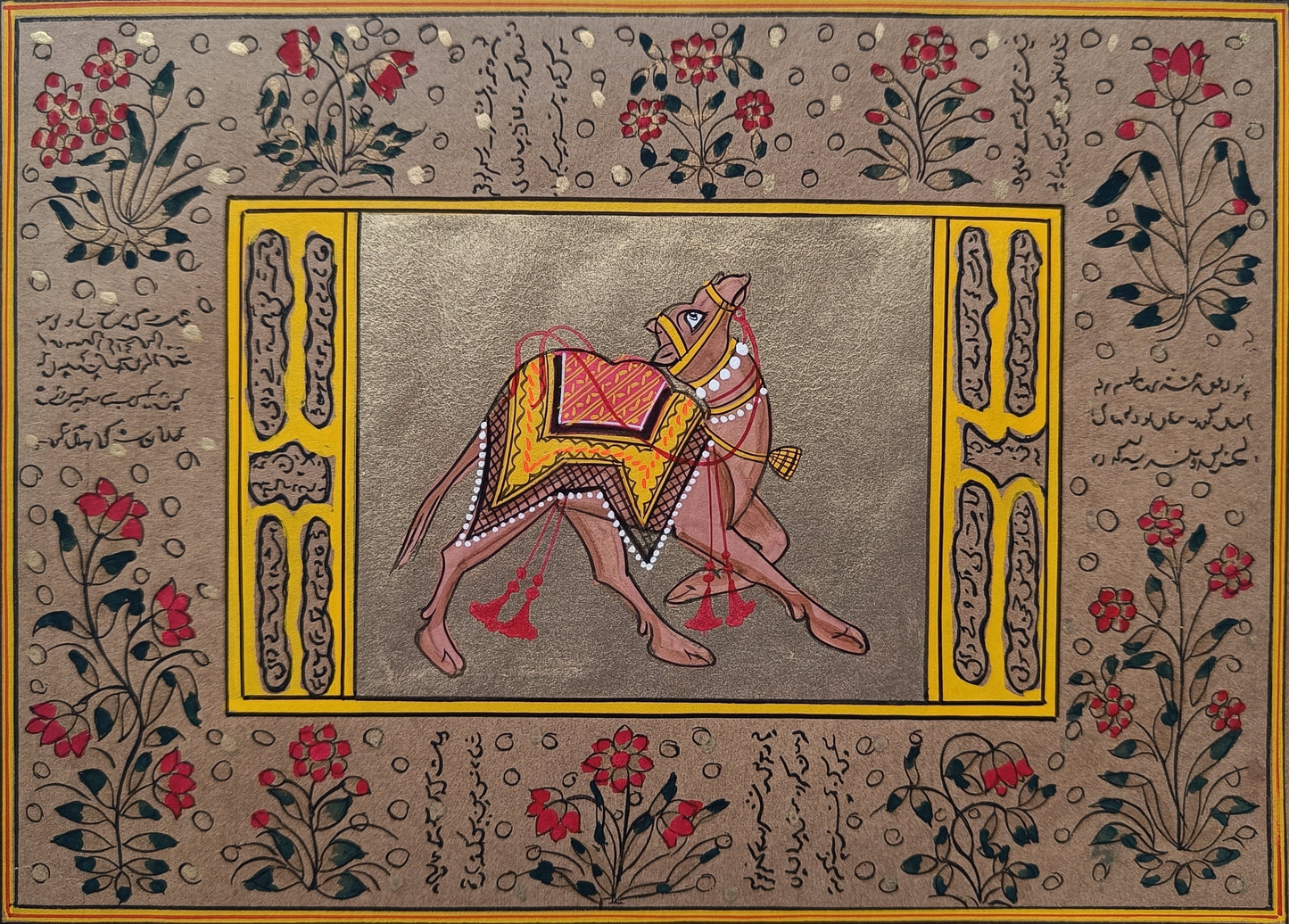 Camel Miniature Handmade Painting Gold