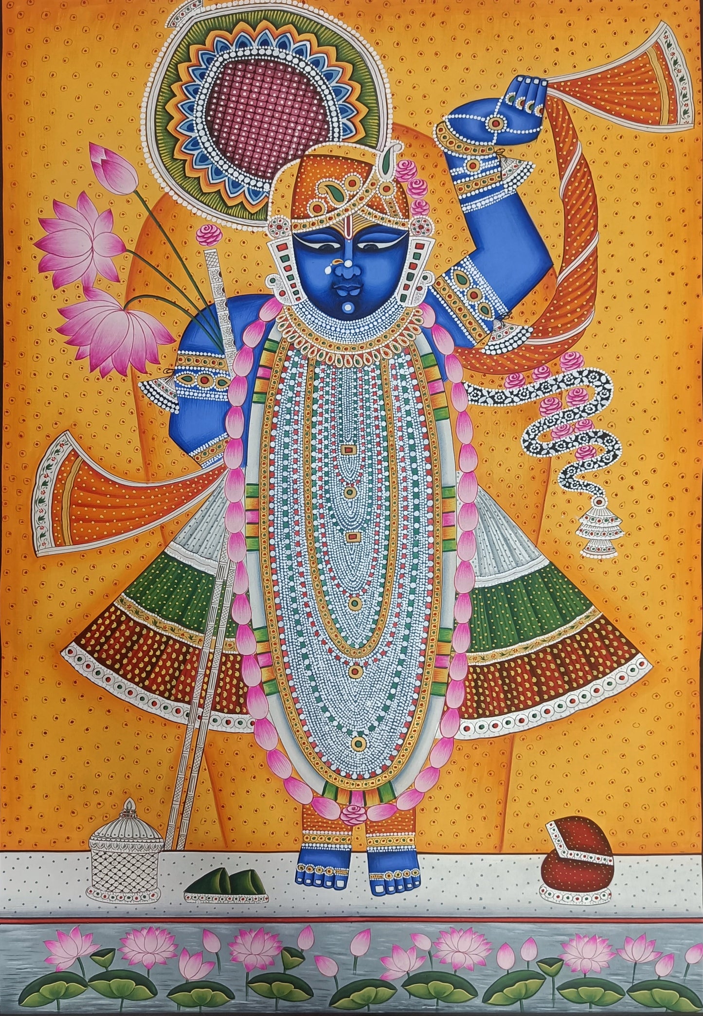 Pichwai Shree Nath Ji Original Art Painting Hand Printed Artwork