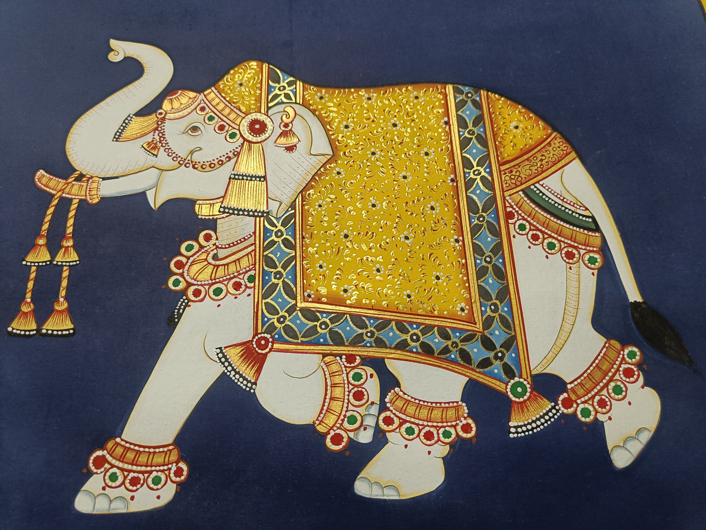Royal Elephant Handmade Artwork Wall Painting for Wall decor
