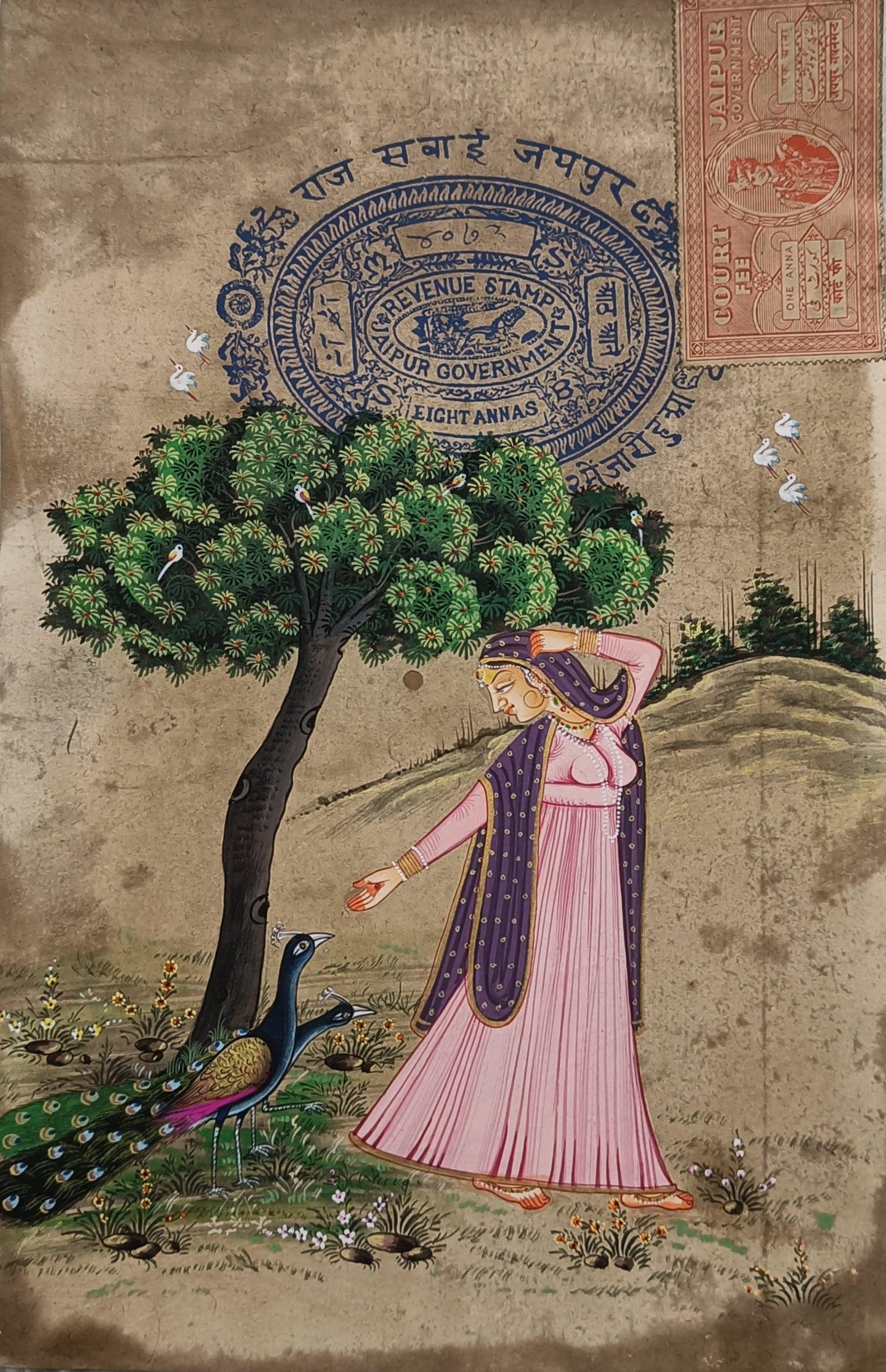 Royal Women in the Mughal Empire Vintage Original Painting