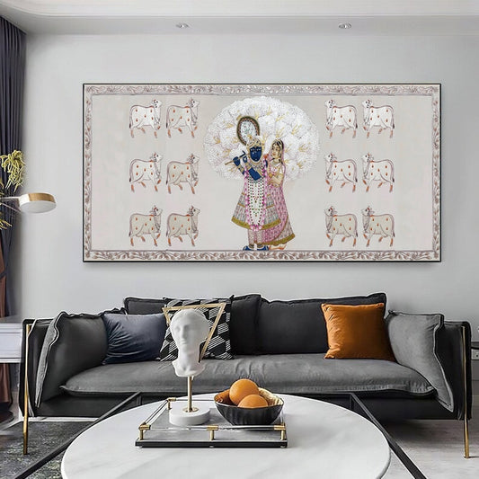 Krishna Radha Artwork Original Handmade Painting Home Decor