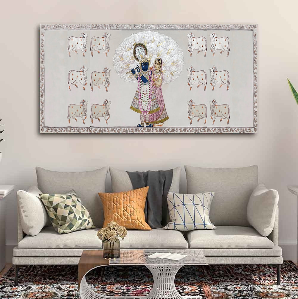 Krishna Radha Artwork Original Handmade Painting Home Decor