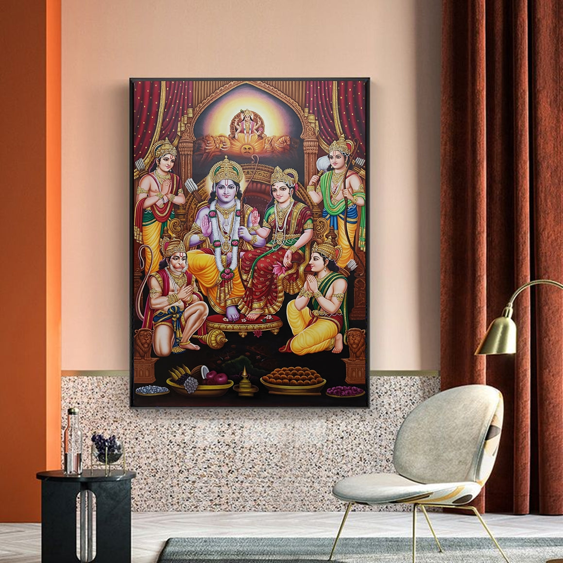 Ram Darbar Oil Canvas Original Modern Artwork Large Size Painting | 72"x48"