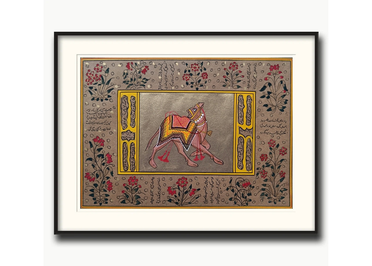 Camel Miniature Handmade Painting Gold