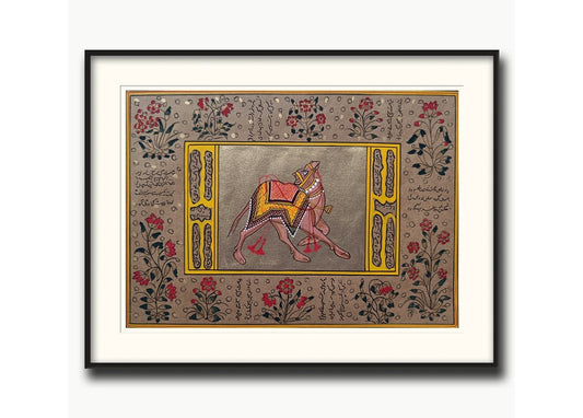 Camel Miniature Handmade Painting Gold