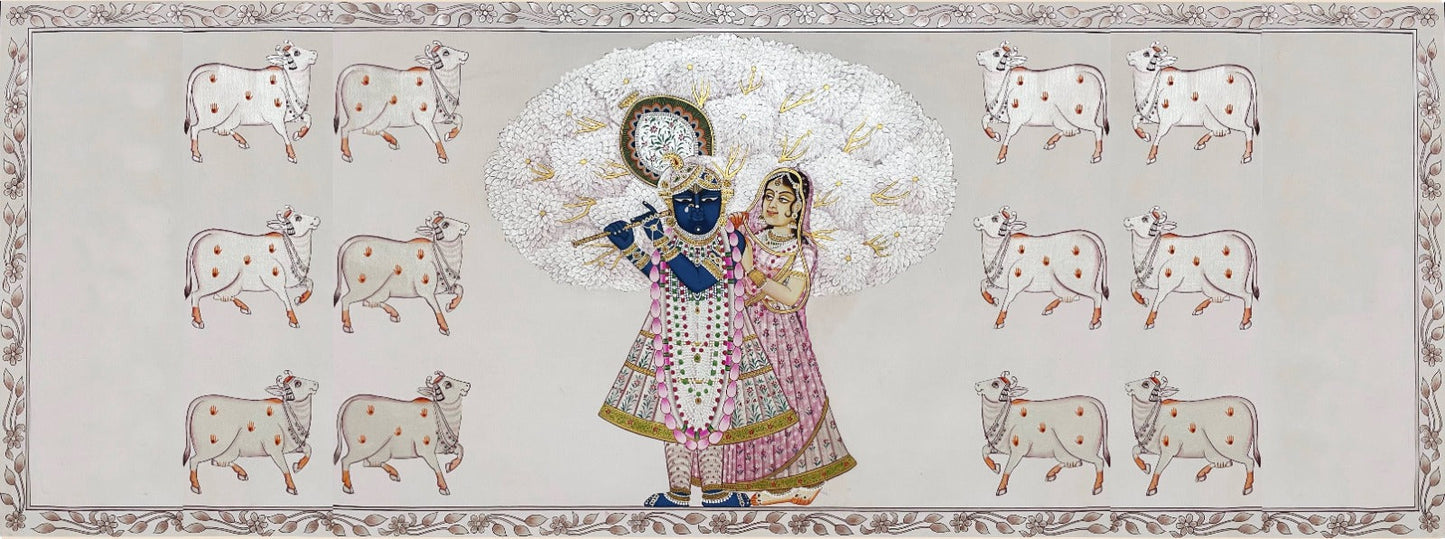 Krishna Radha Artwork Original Handmade Painting Home Decor