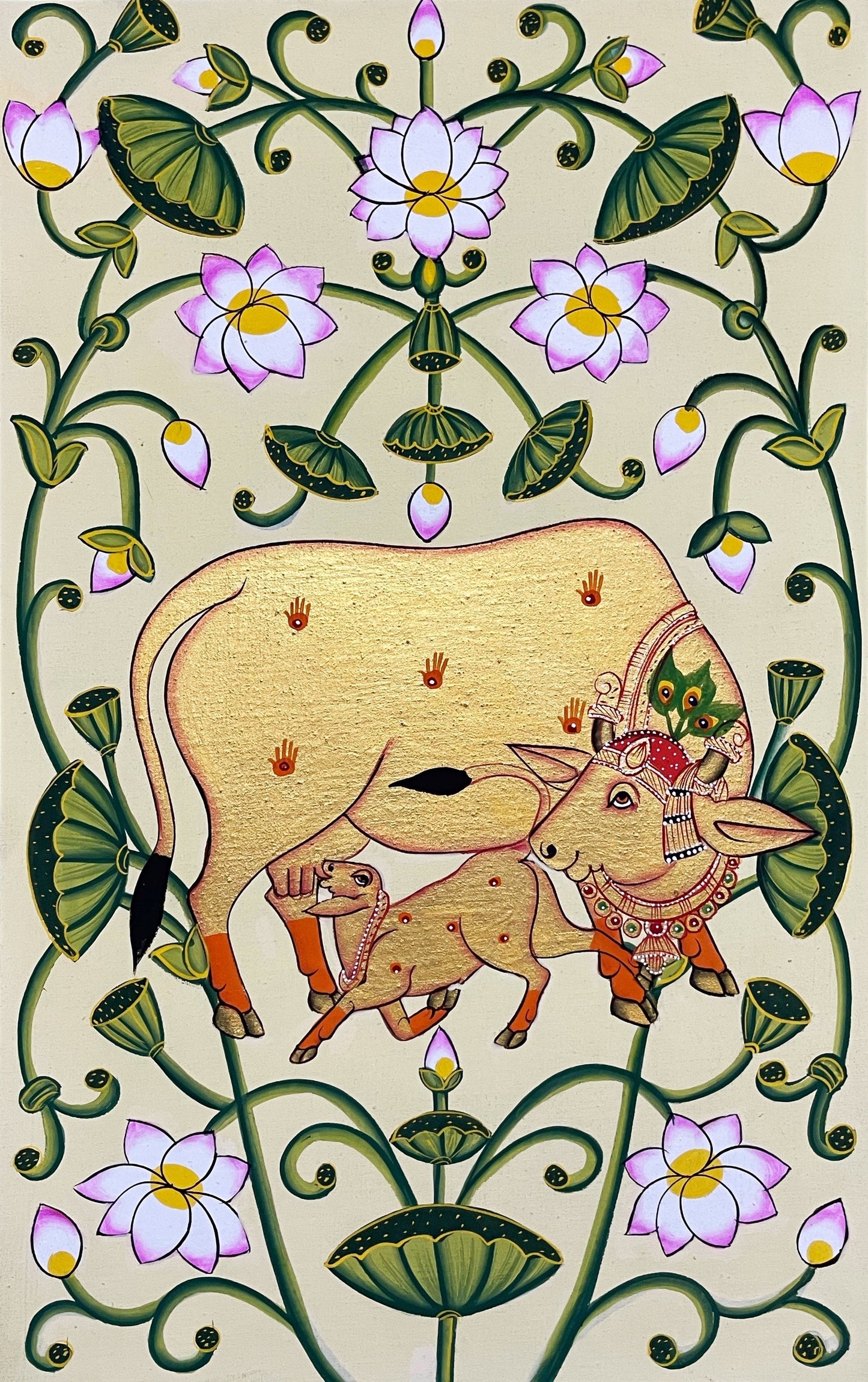 Cow Pichwai artwork Handmade Painting Home Decor